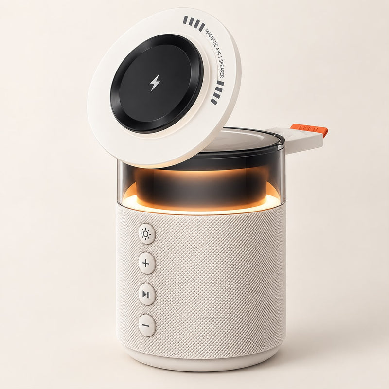 Station de charge 5-en-1 avec enceinte, crème