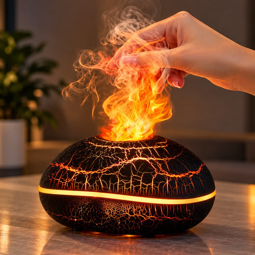 Diffusore a fiamma Voltyzen — fiamma realistica, 7 colori e oli essenziali