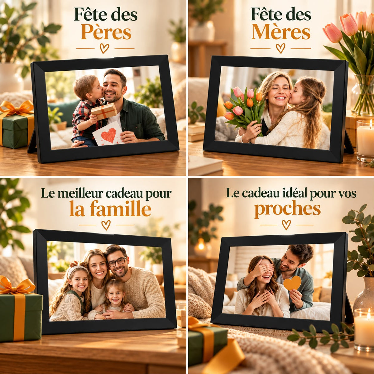 Voltyzen cadre photo connecté — idée cadeau fête des Pères, fête des Mères et famille [fr]