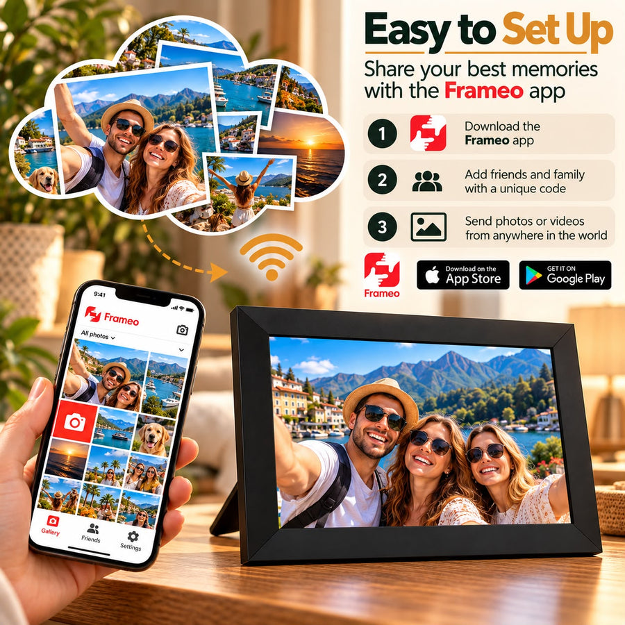 Voltyzen connected photo frame — Frameo app, send photos in three steps [en]