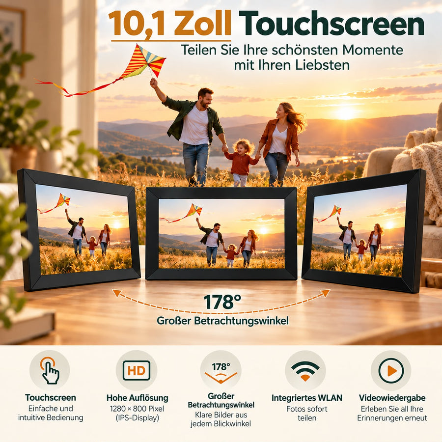 Voltyzen vernetzter Bilderrahmen — 10,1 Zoll Touchscreen, 1280 x 800, großer Betrachtungswinkel [de]