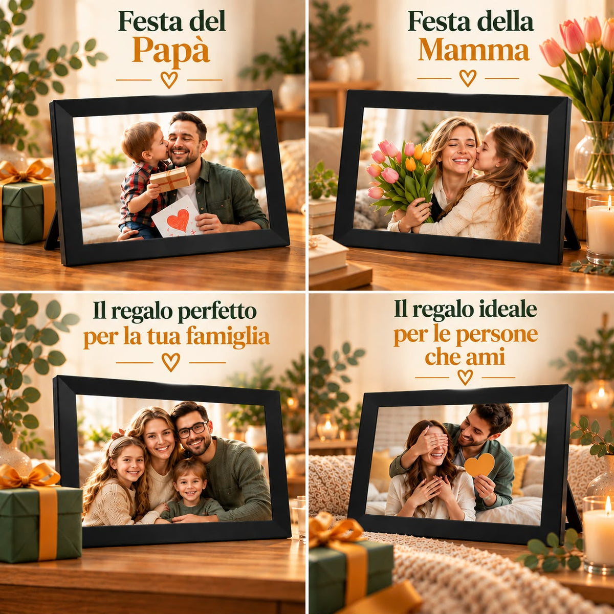Voltyzen cornice digitale connessa — idea regalo per la Festa del Papà, la Festa della Mamma e la famiglia [it]