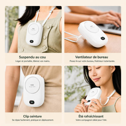 Ventilateur de Cou Portable Voltyzen – Mains Libres, Rechargeable USB