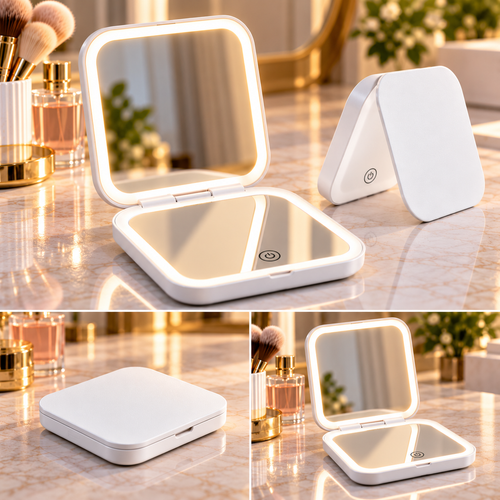 Miroir de Poche Lumineux — Cadeau Voltyzen