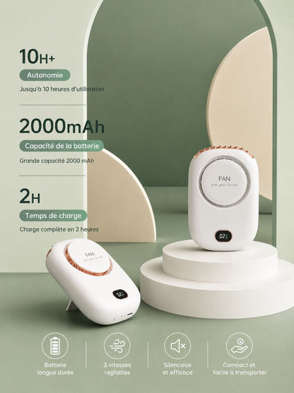 Ventilateur de Cou Portable Voltyzen – Mains Libres, Rechargeable USB