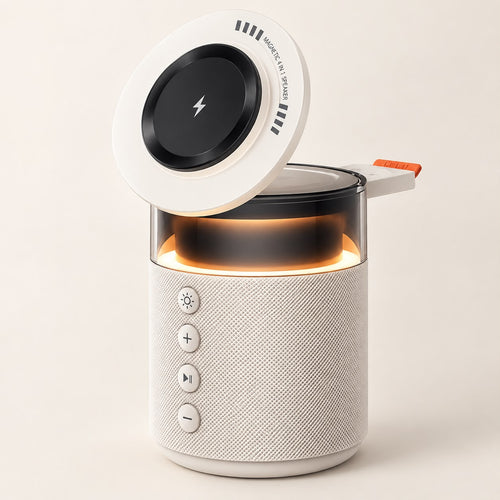 Station de charge 5-en-1 avec enceinte, crème