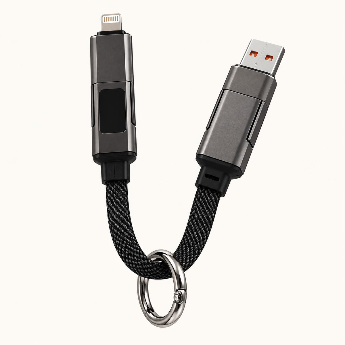 Cavo di ricarica portachiavi 4-in-1 65 W con display