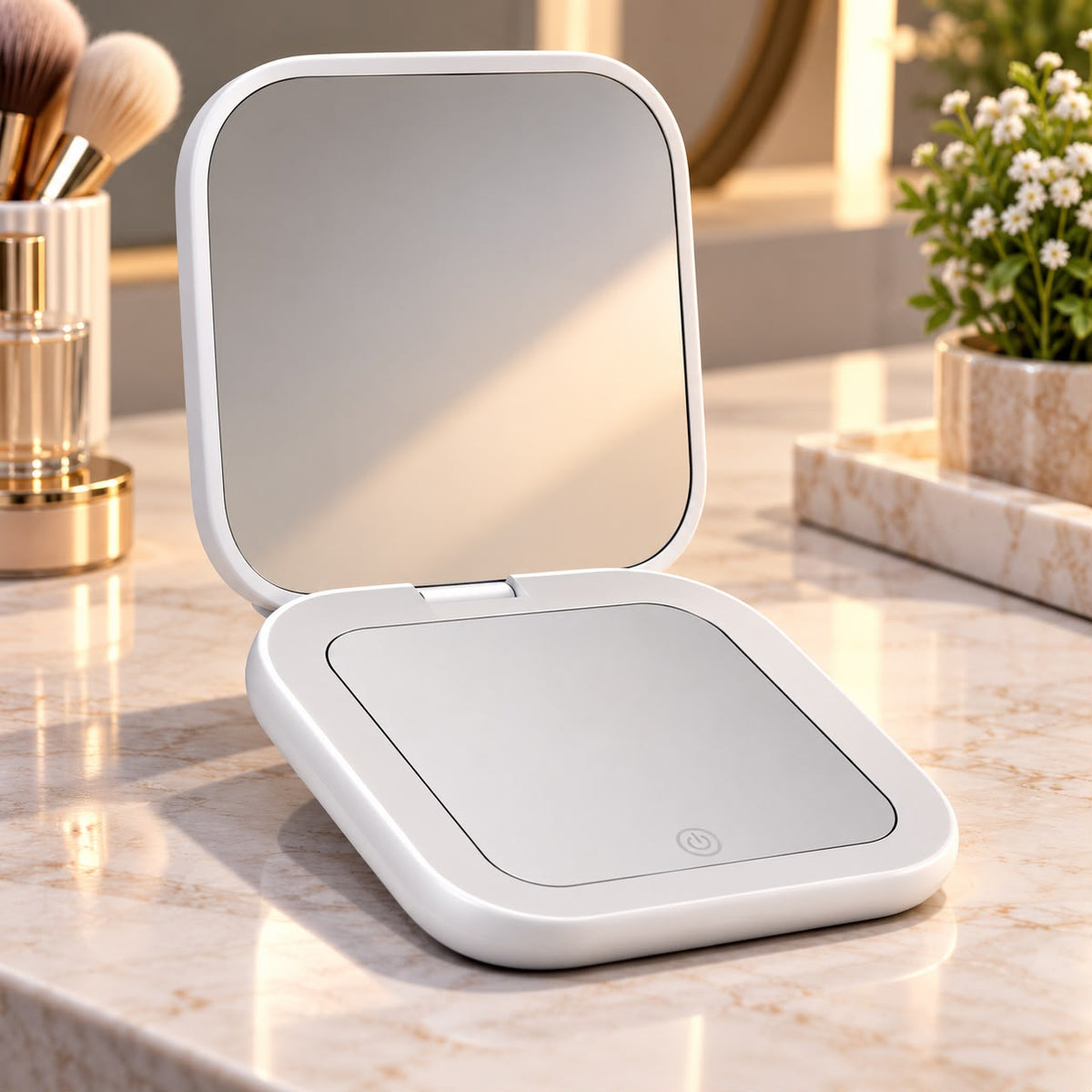 Miroir de Poche Lumineux — Cadeau Voltyzen